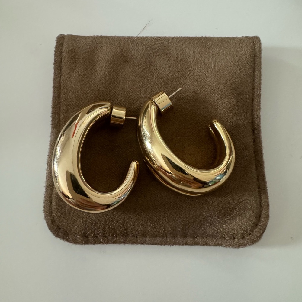 Jennifer Fisher Gold Hoop Earrings - Picture 7 of 8